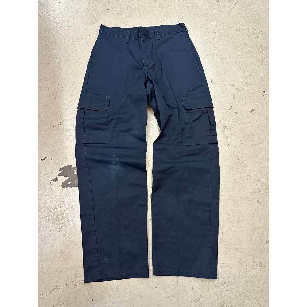 Genuine Dickies Mens Navy Blue Cargo Work Pants Straight Leg Navy Blue